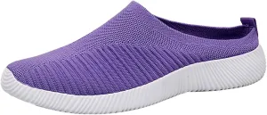 Women's Casual Slip on Half Shoes Breathable Mens Tennis Shoes Mesh Breathable Women Shoes Casual Black Platform Sneaker Tennis Shoe Loafers Casual Slip On