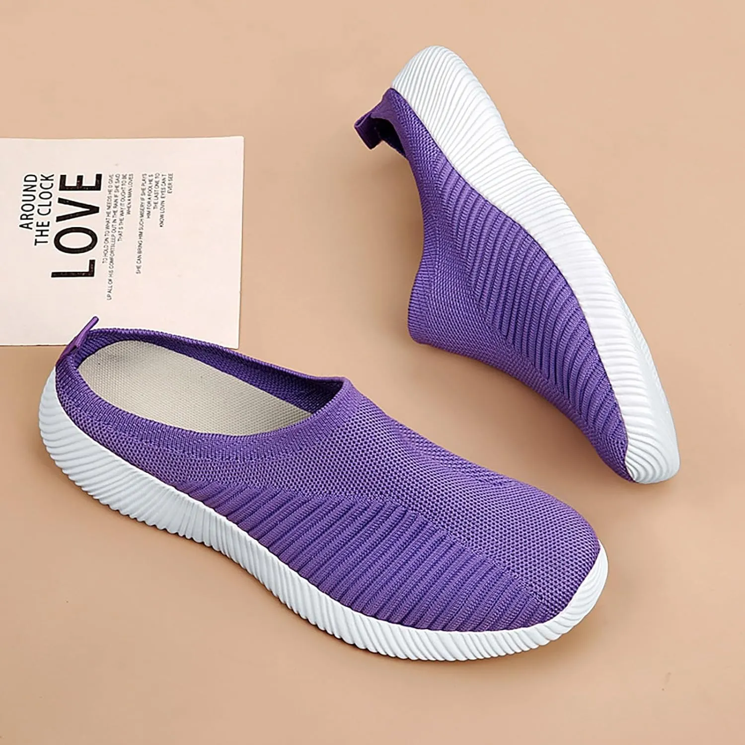 Women's Casual Slip on Half Shoes Breathable Mens Tennis Shoes Mesh Breathable Women Shoes Casual Black Platform Sneaker Tennis Shoe Loafers Casual Slip On