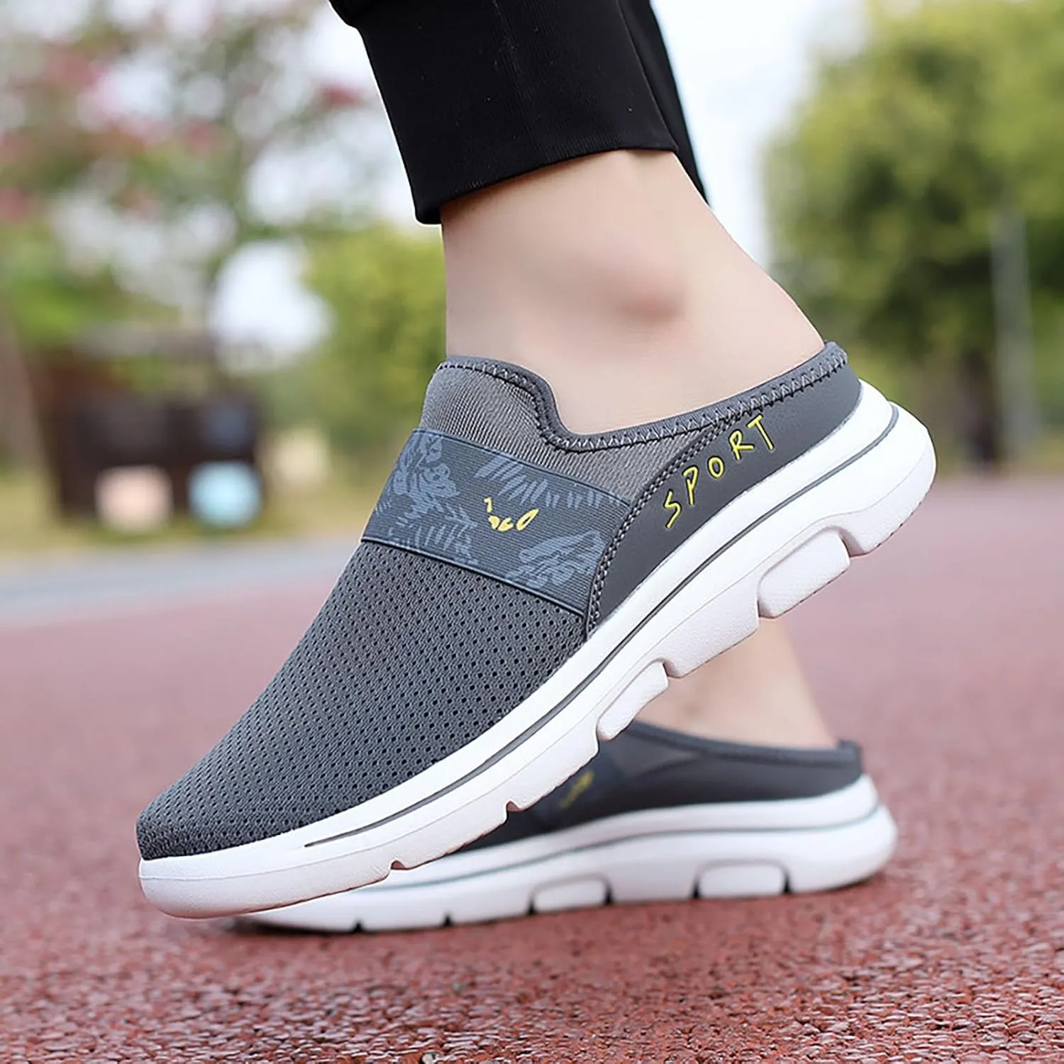 Women's Casual Slip on Half Shoes Breathable Slip On Shoes Women Mesh Breathable White Casual Shoes Black Sneakers Waterproof Tennis Shoe Casual Loafers