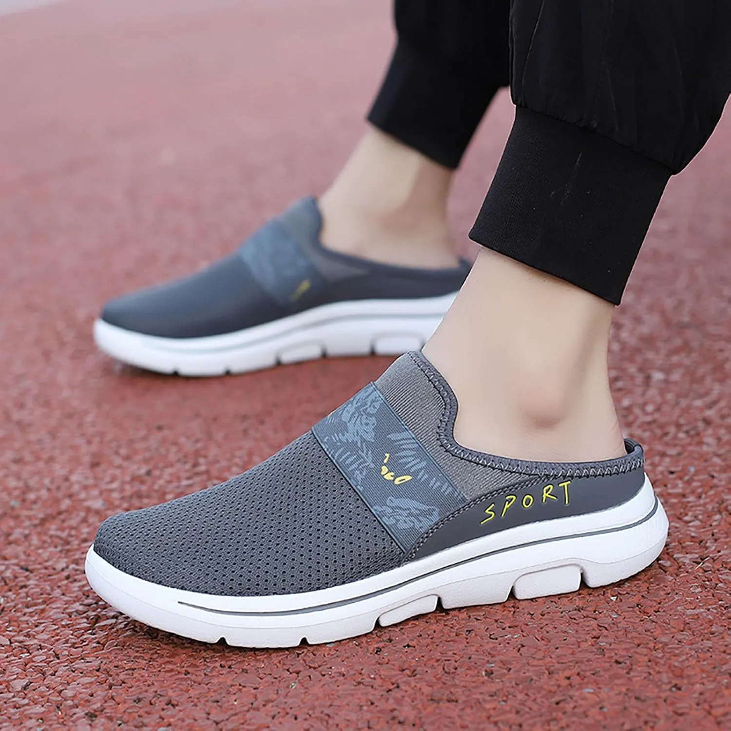 Women's Casual Slip on Half Shoes Breathable Slip On Shoes Women Mesh Breathable White Casual Shoes Black Sneakers Waterproof Tennis Shoe Casual Loafers
