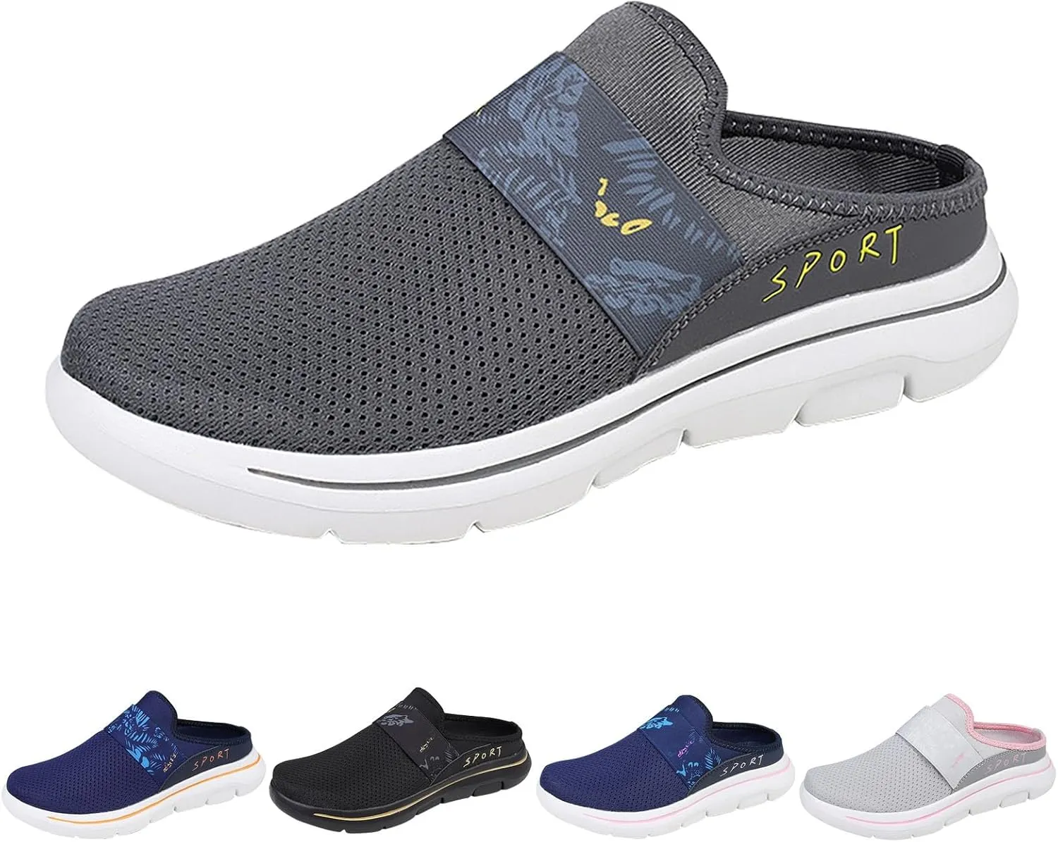 Women's Casual Slip on Half Shoes Breathable Slip On Shoes Women Mesh Breathable White Casual Shoes Black Sneakers Waterproof Tennis Shoe Casual Loafers