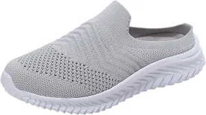 Women's Casual Slip on Half Shoes Breathable Slip On Shoes Women Mesh Breathable White Casual Shoes Black Sneakers Waterproof Tennis Shoe Casual Loafers