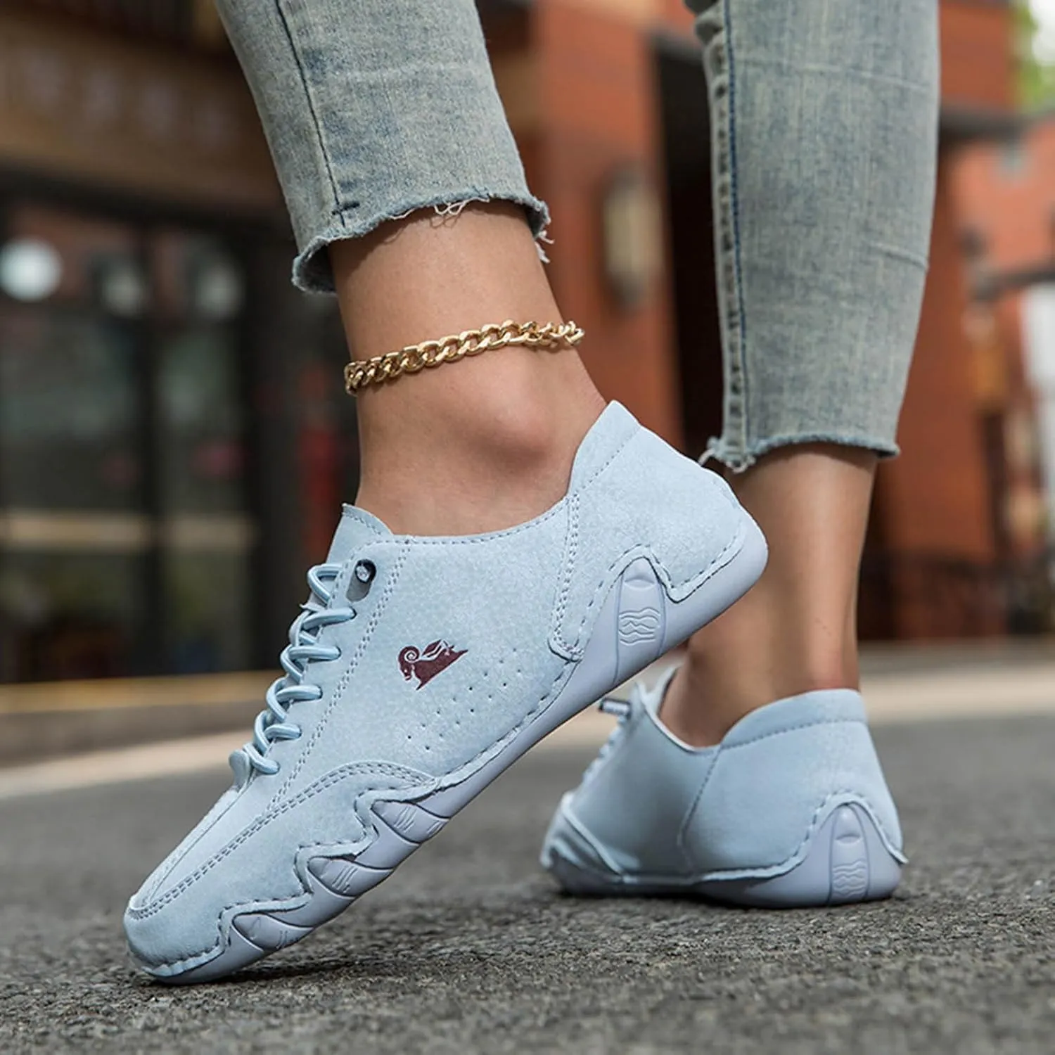 Women's Casual Sneakers Slip On Low Heel Comfortable Walking Shoes Fashion Loafers for Outdoor Driving and Daily