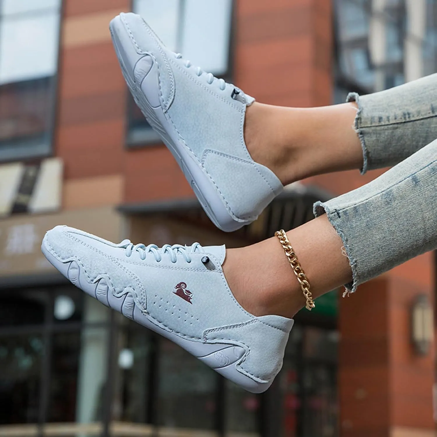 Women's Casual Sneakers Slip On Low Heel Comfortable Walking Shoes Fashion Loafers for Outdoor Driving and Daily