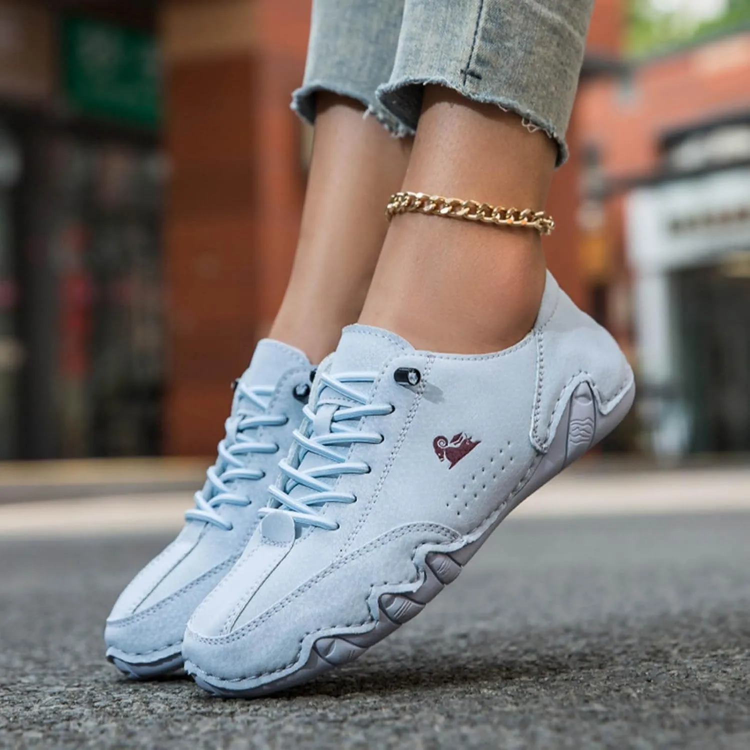 Women's Casual Sneakers Slip On Low Heel Comfortable Walking Shoes Fashion Loafers for Outdoor Driving and Daily