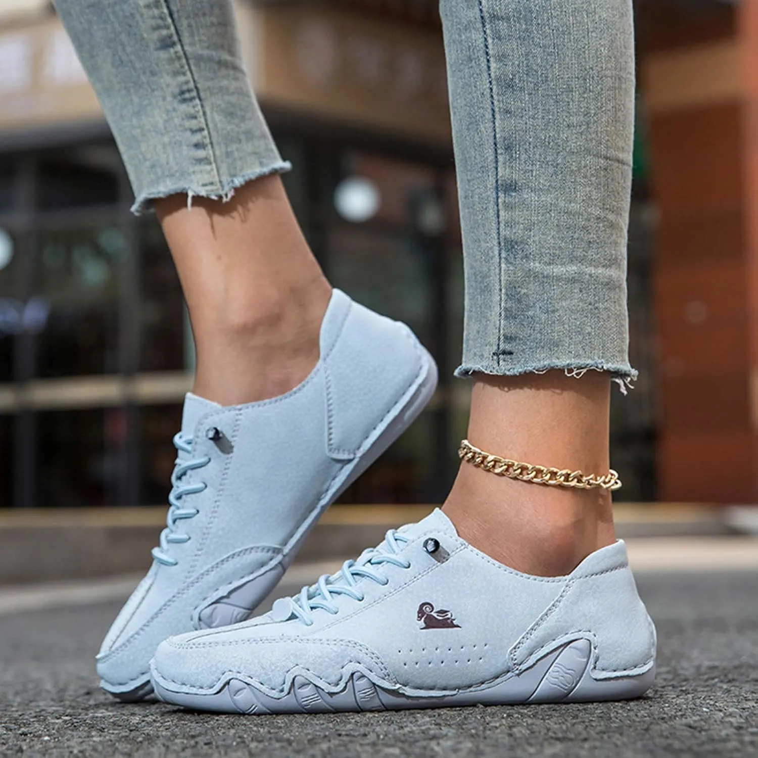Women's Casual Sneakers Slip On Low Heel Comfortable Walking Shoes Fashion Loafers for Outdoor Driving and Daily
