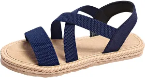 Womens Comfortable Flat Sandals Dressy Daily Sandals Summer Beach Open Toe Shoes Ankle Strap Footwear for Teen Girls