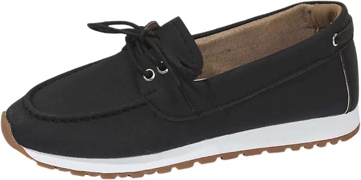 Women's Comfortable Lightweight Leather Penny Loafers Cute Business Casual Work Office Flats Everyday Walking Shoes