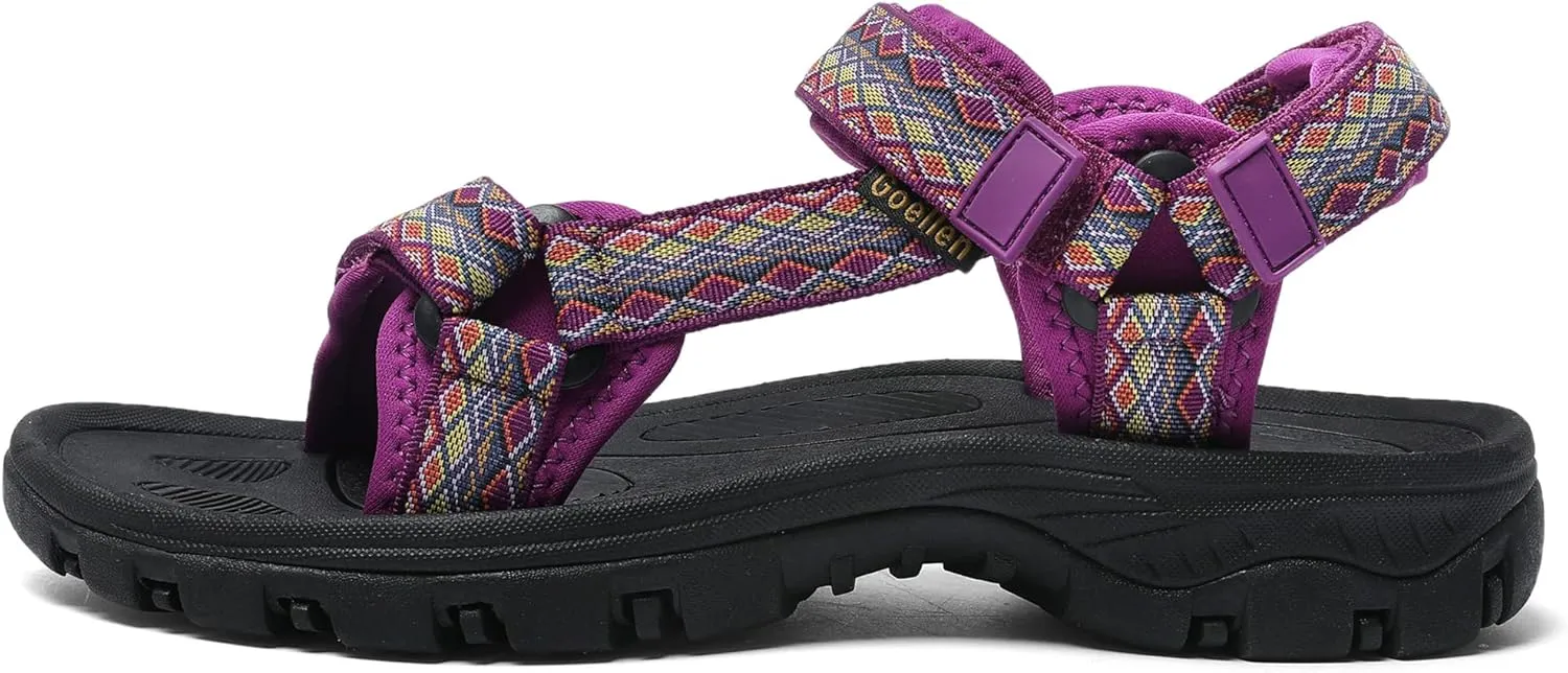 Women's Hiking Sport Sandals Water Outdoor Athletic Shoes With Arch Support Adjustable Velcro Beach Shoes