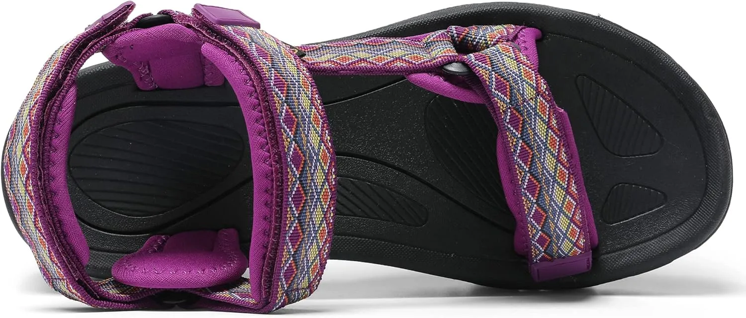 Women's Hiking Sport Sandals Water Outdoor Athletic Shoes With Arch Support Adjustable Velcro Beach Shoes