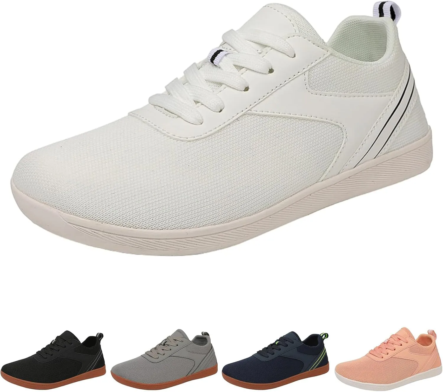 Womens Mens Wide Toe Barefoot Shoes Wide Slip On Tennis Shoes Lightweight Breathable Gym Athletic Sports Walking Shoe Zero Drop Mesh Workout Sneakers Breathable Casual Running Shoe