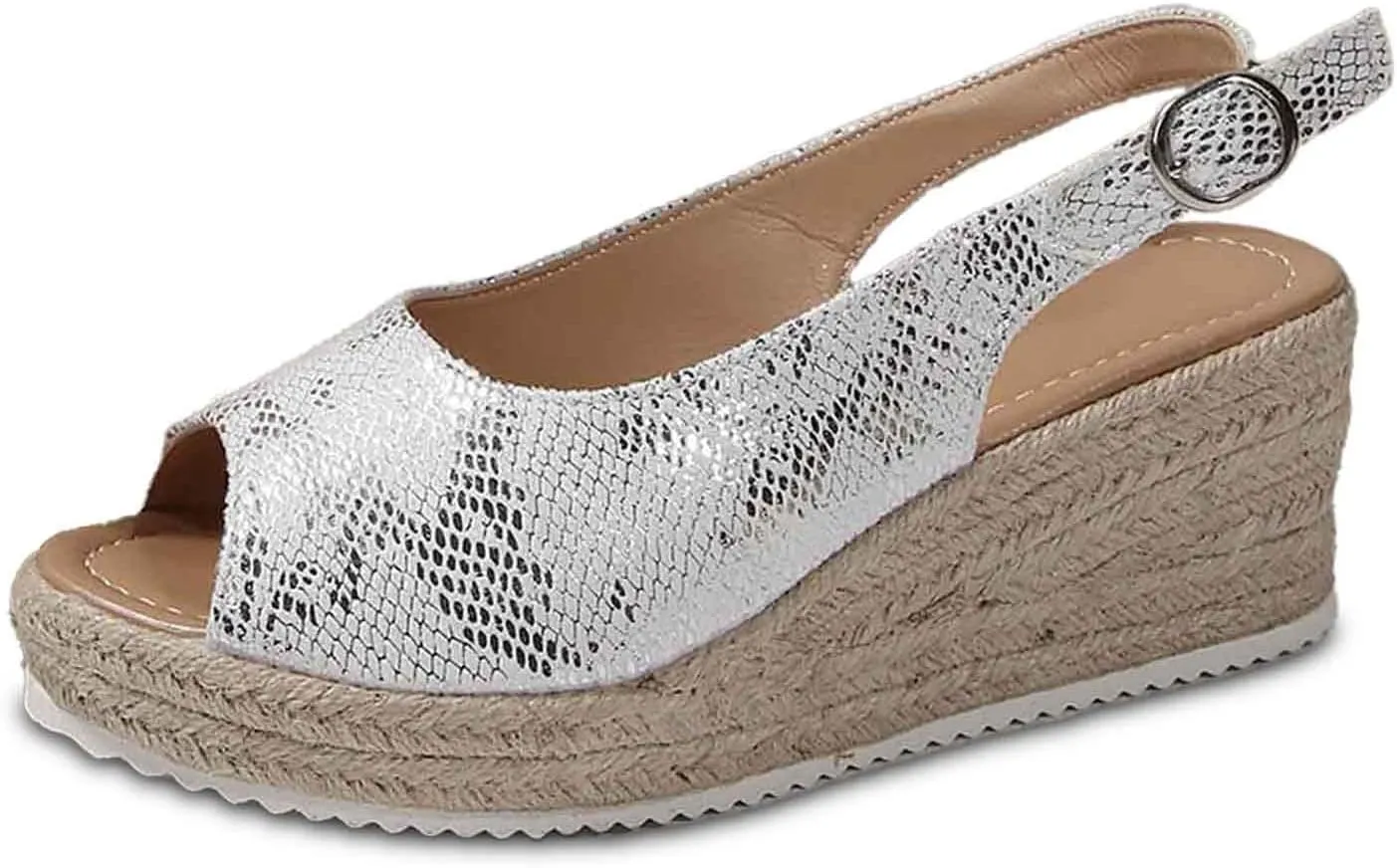 Women's Open Toe Wedge Sandals Casual Comfortable Beach Shoes with Ankle Strap for Summer Dressy Outfits and