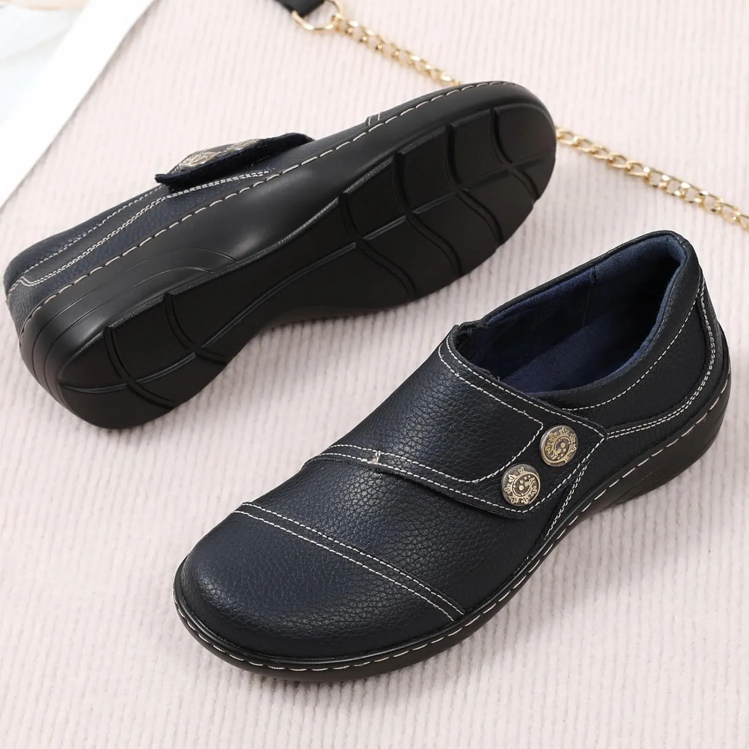 Women's Penny Loafers & Slip-ons Shoes Ladies Business Dressy Casual Flats Leather Driving Moccasins Comfortable Work Walking Shoes