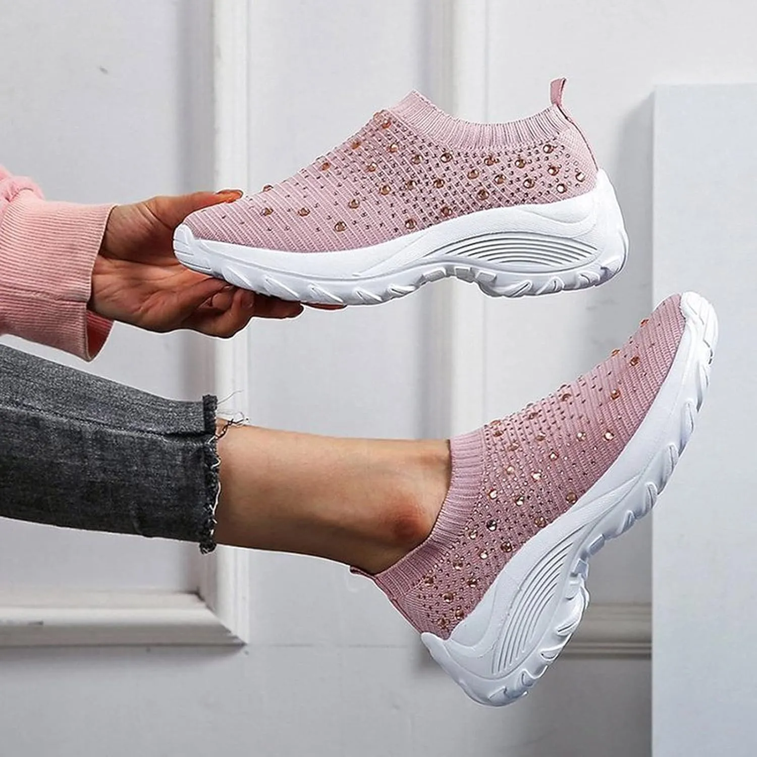 Womens Running Shoes Lightweight Orthopedic Sneakers Fashion Comfortable Walking Shoes Breathable Workout Shoes