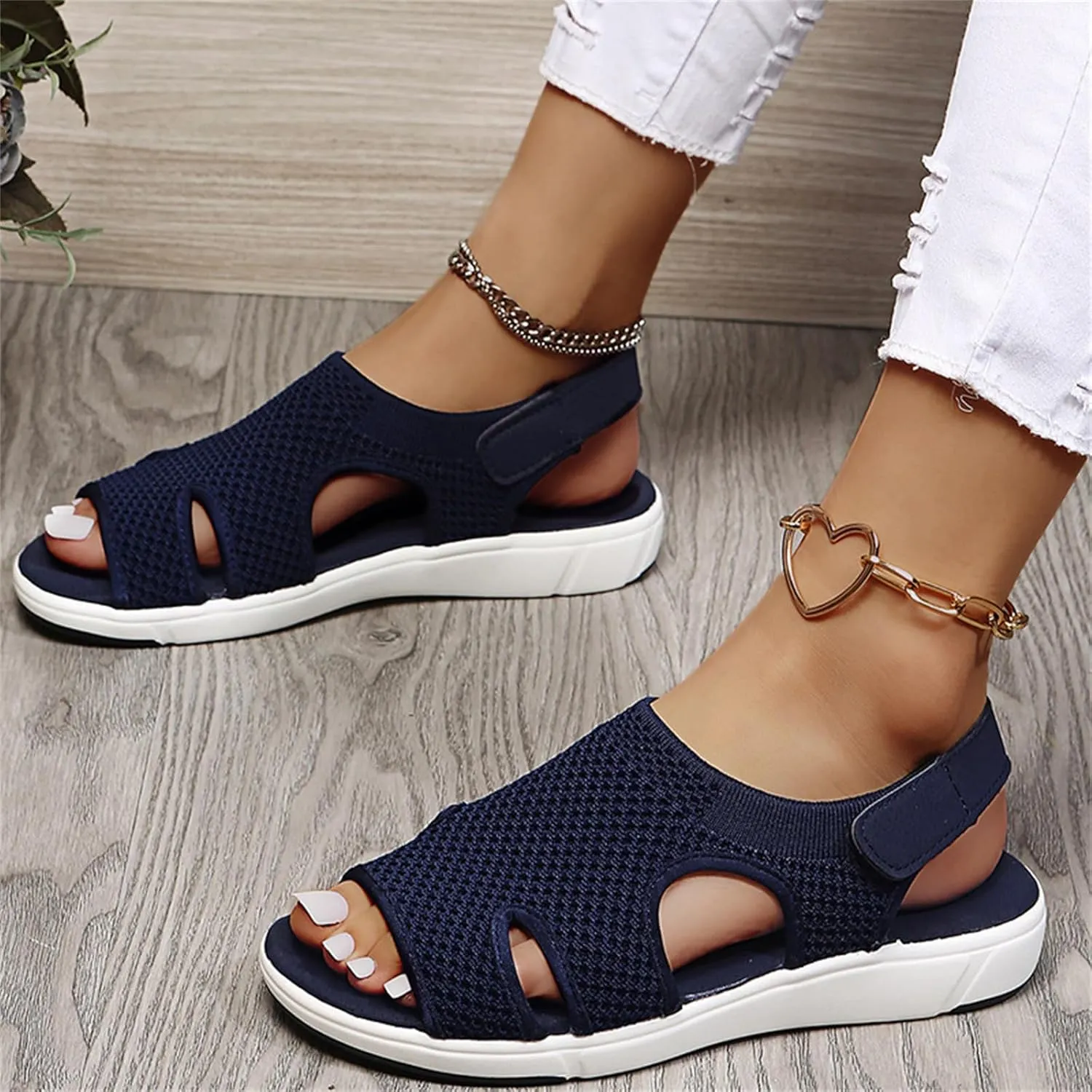 Womens Sandals Comfortable Dressy Wedge Platform Sandals Ankle Strap Summer Casual Beach Walking Orthopedic Shoes