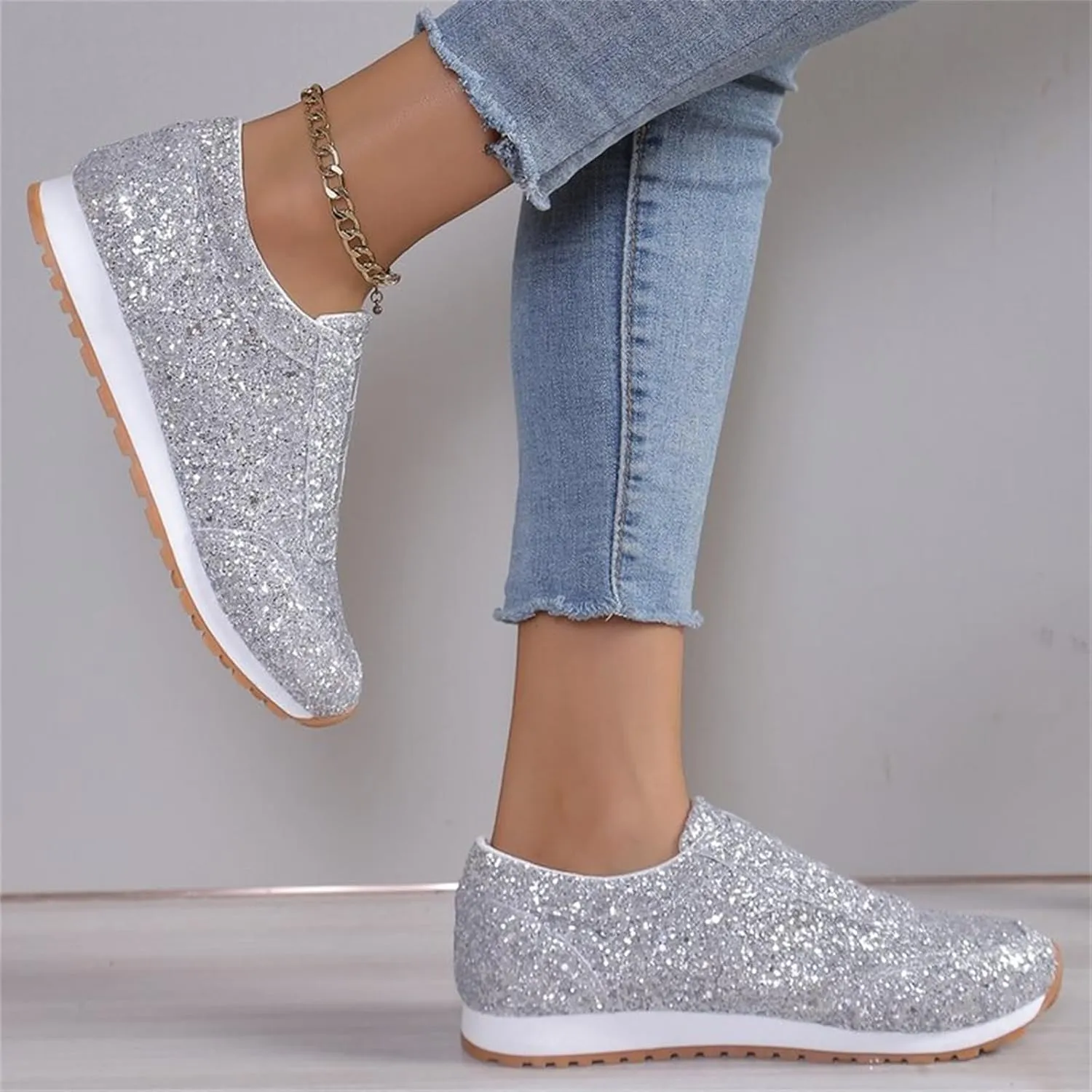Womens Shoes Casual Platform Sneakers for Women Womens Loafers Indoor and Outdoor Soft Sole Fashion Christmas Shoes for Women Wide Comfortable & Lightweight