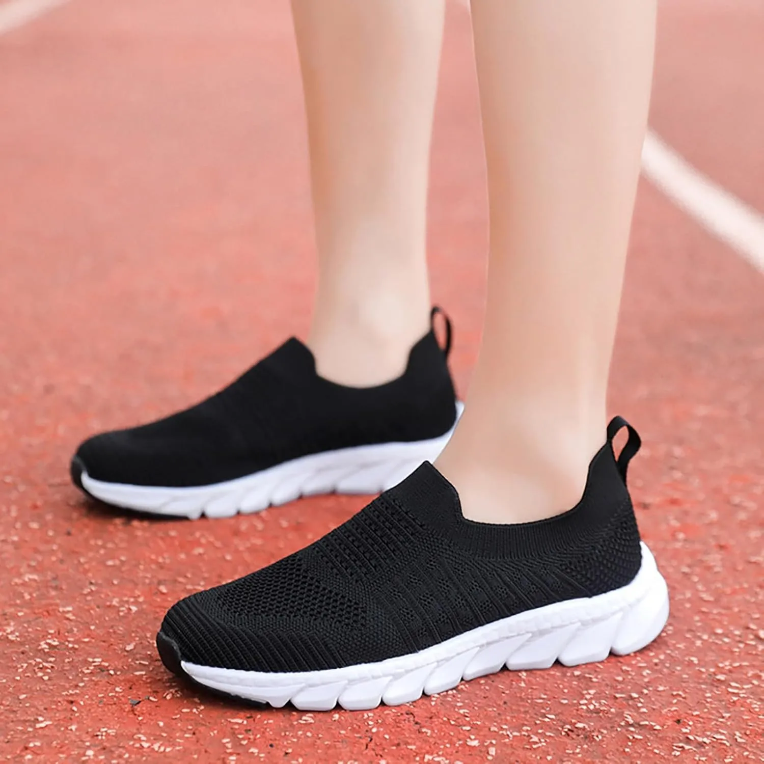 Women's Slip-on Shoes Wide Width Sneakers Hands Free Running Shoes for Women Wide Woman Shoes Casual Women's Fashion Sneakers Red Tennis Shoe Loafers Dress Shoe