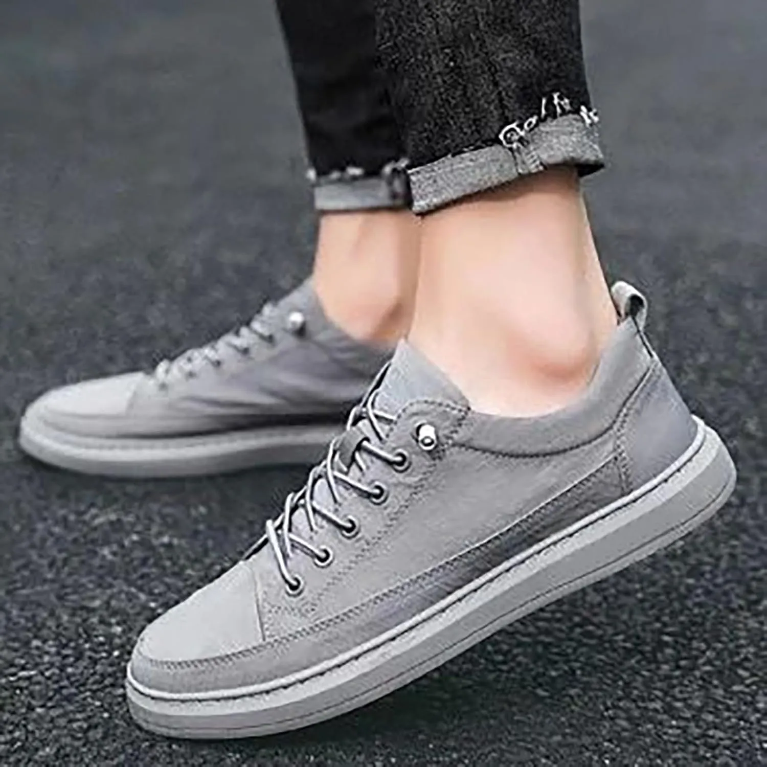 Women's Sneakers in White in Wide Width Womens Tennis Shoes Slip On Casual Shoes Round Toe Slip On Casual Men's Loafers & Slip-Ons Sneakers for Women