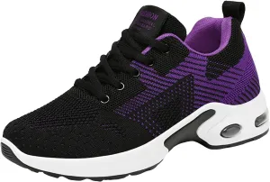 Womens Sneakers Mesh Air Cushion Running Shoes Lightweight Tennis Walking Shoes Mesh Breathable Sneaker Heels for Women Non Slip Workout Gym Sports