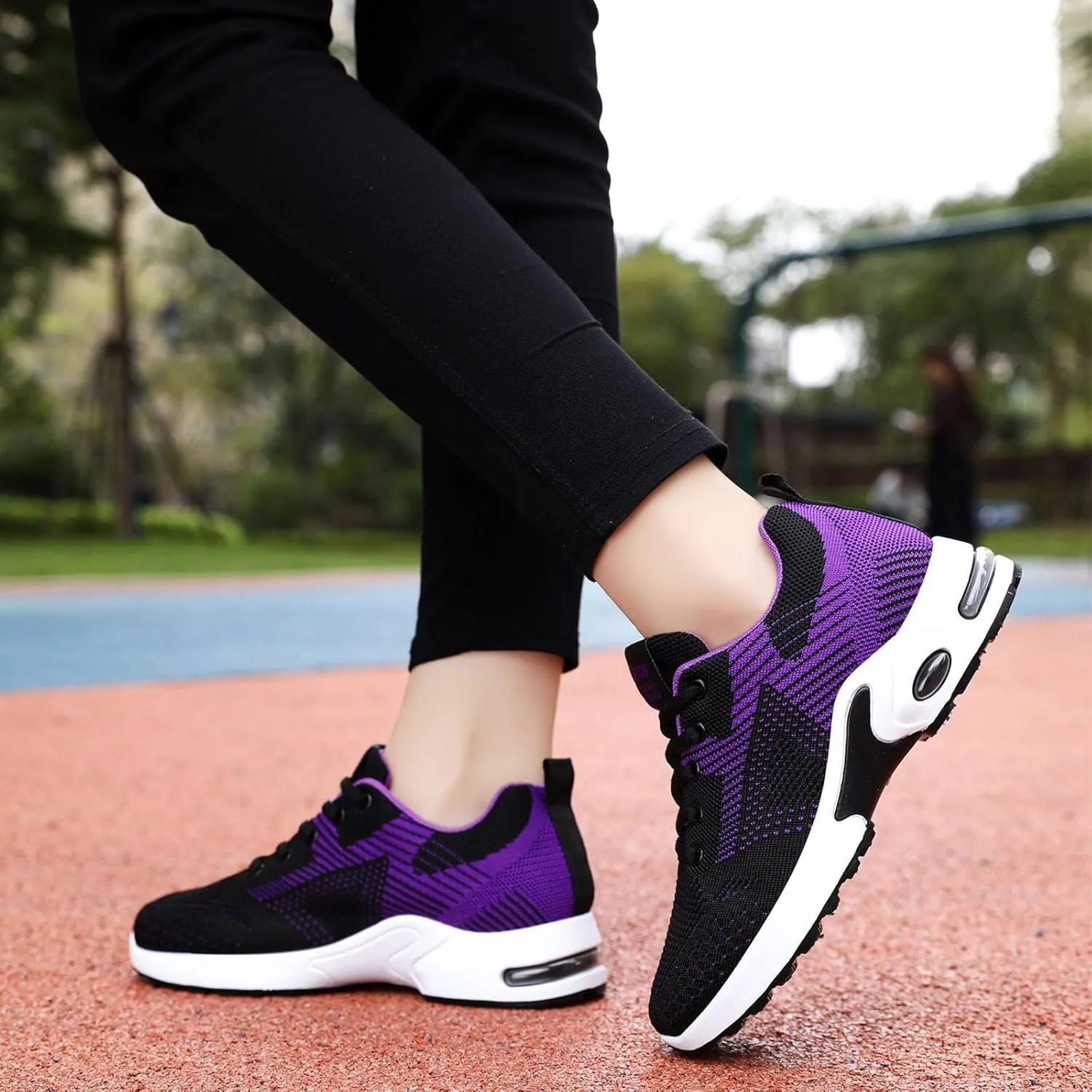 Womens Sneakers Mesh Air Cushion Running Shoes Lightweight Tennis Walking Shoes Mesh Breathable Sneaker Heels for Women Non Slip Workout Gym Sports