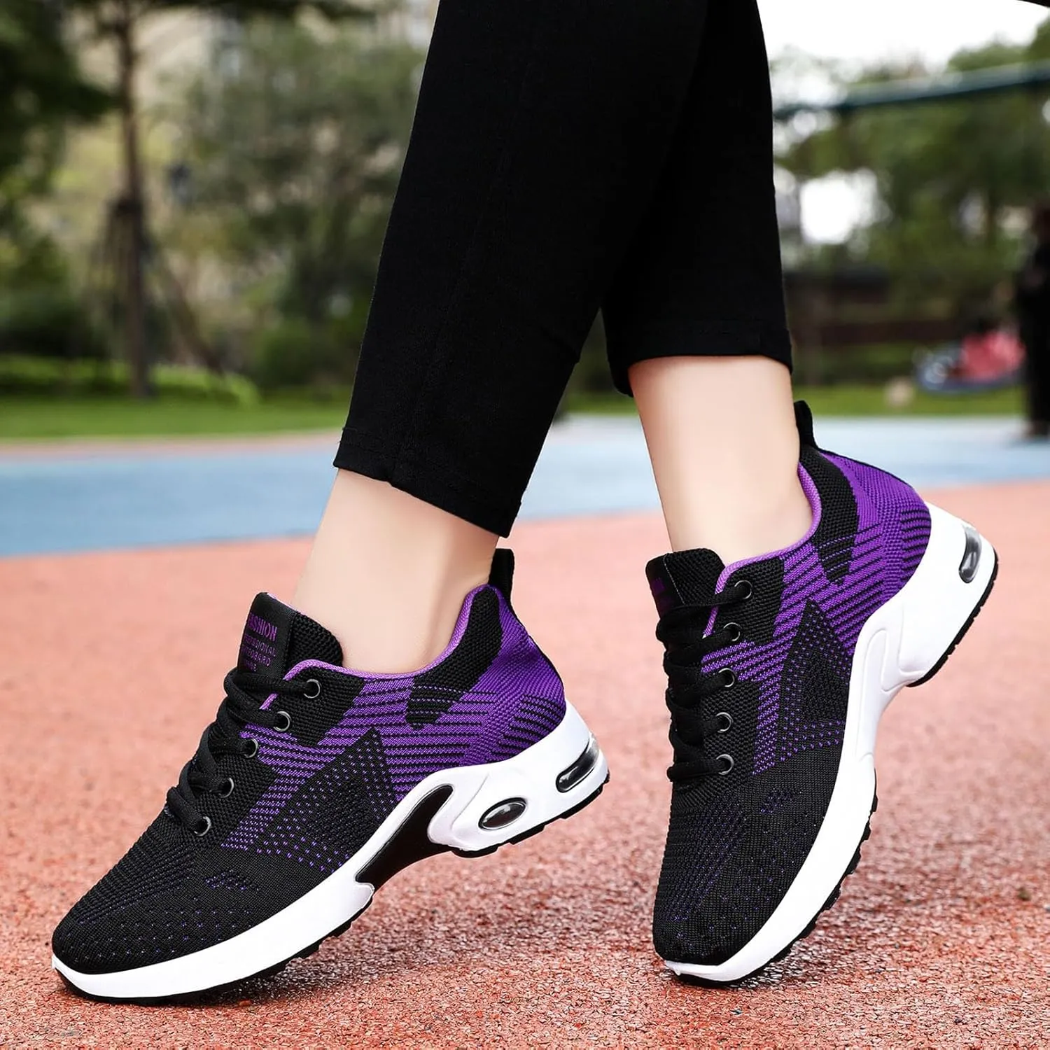 Womens Sneakers Mesh Air Cushion Running Shoes Lightweight Tennis Walking Shoes Mesh Breathable Sneaker Heels for Women Non Slip Workout Gym Sports