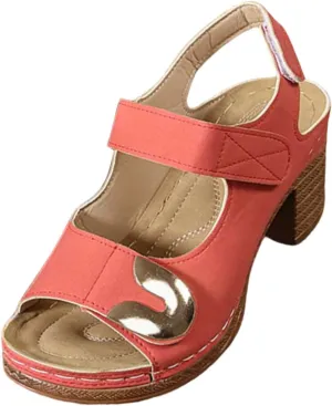 Women's Summer Fashion Slope Heel Sandals Casual Comfortable Open Toe Mid Heel Footwear for Daily Wear and Travel