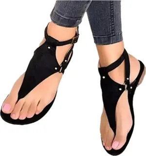 Women's Summer Sandals,Womens Casual Boho Crystal T-Strap Clip Toe Flip Flops Comfy Beach Flat Shoes Sandals for Women