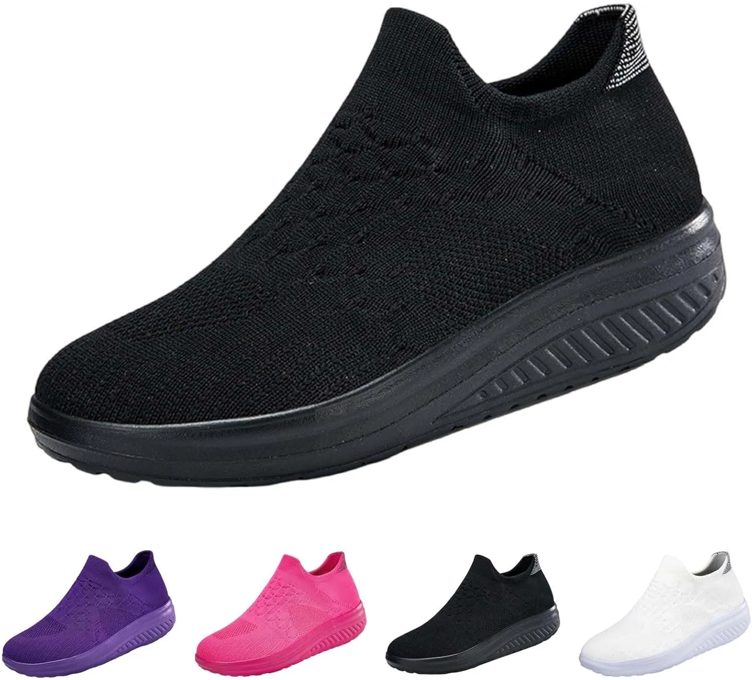 Women's Walking Shoes Soft Memory Foam Casual Sport Sneaker Breathable Knitted Mesh Running Hiking Sneakers