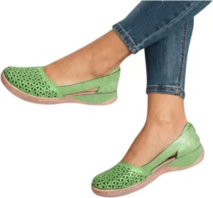 Women's Wedges Orthopedic Sandals Casual Beach Shoes Closed Toe Round Toe Hollowed Out Comfy Breathable Sandals
