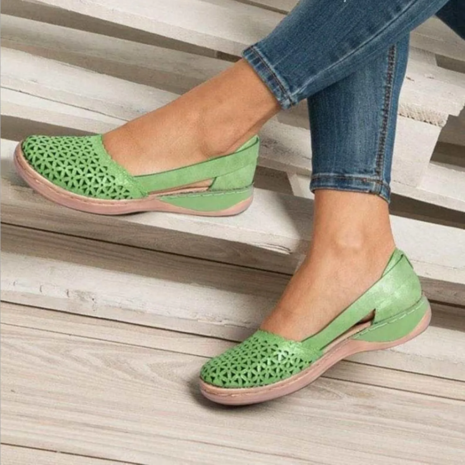 Women's Wedges Orthopedic Sandals Casual Beach Shoes Closed Toe Round Toe Hollowed Out Comfy Breathable Sandals