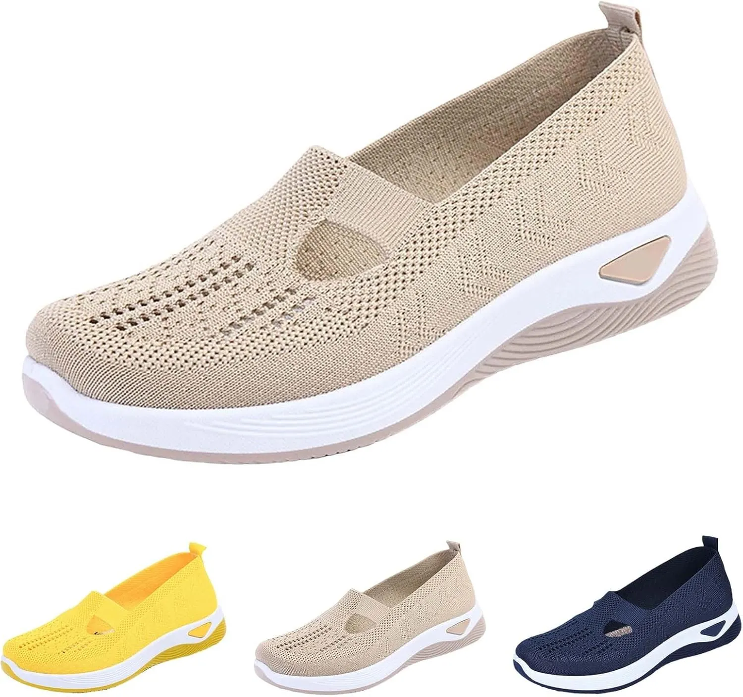 Women's Woven Orthopedic Breathable Soft Shoes Tennis Shoes Womens Mesh Breathable Women's Shoes Casual Fashion Sneakers 2025 Waterproof Tennis Shoe White Loafers