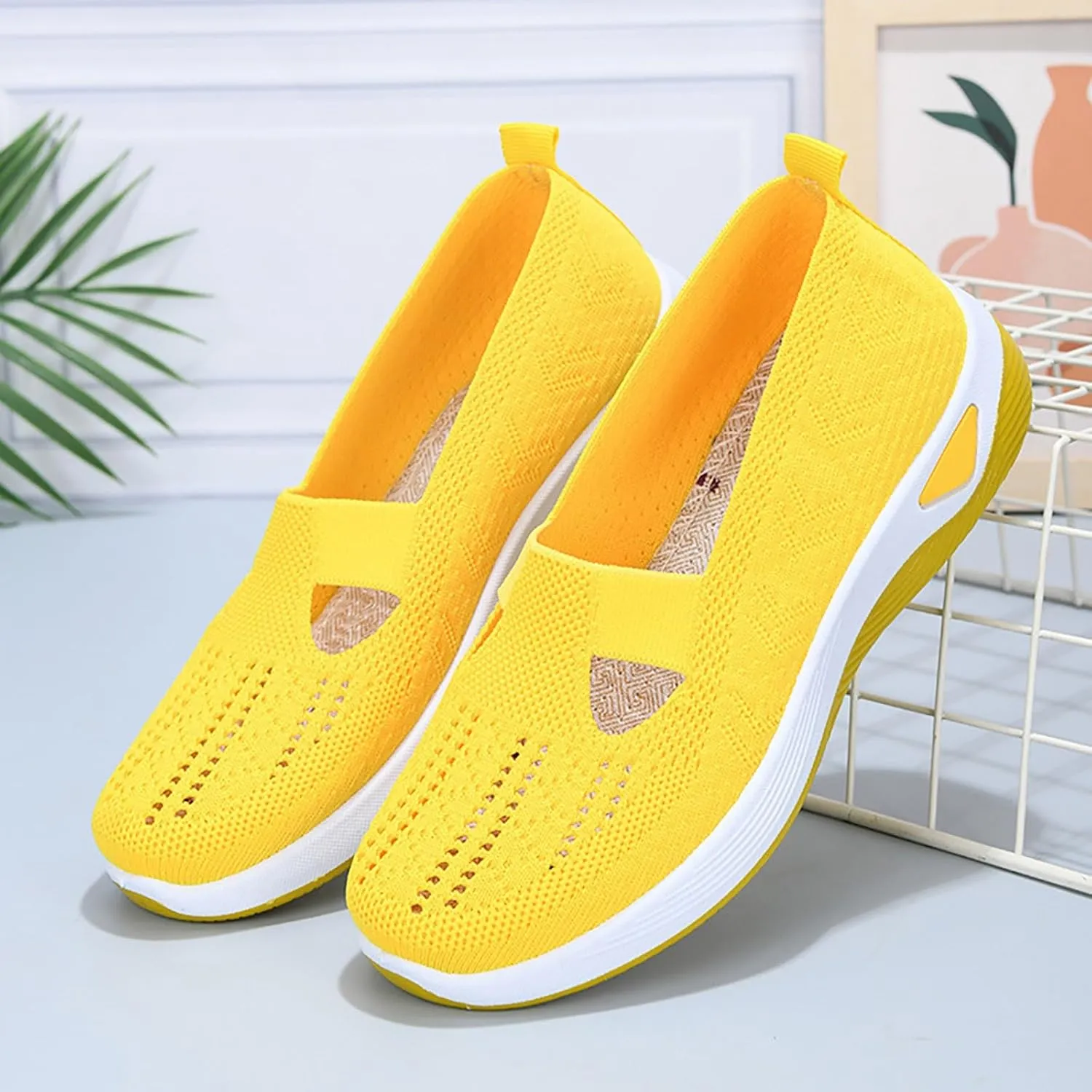 Women's Woven Orthopedic Breathable Soft Shoes Tennis Shoes Womens Mesh Breathable Women's Shoes Casual Fashion Sneakers 2025 Waterproof Tennis Shoe White Loafers