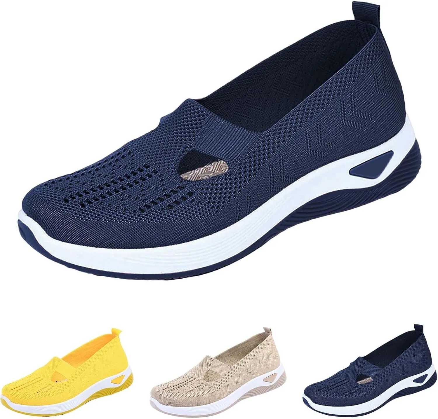 Women's Woven Orthopedic Breathable Soft Shoes Tennis Shoes Womens Mesh Breathable Women's Shoes Casual Fashion Sneakers 2025 Waterproof Tennis Shoe White Loafers