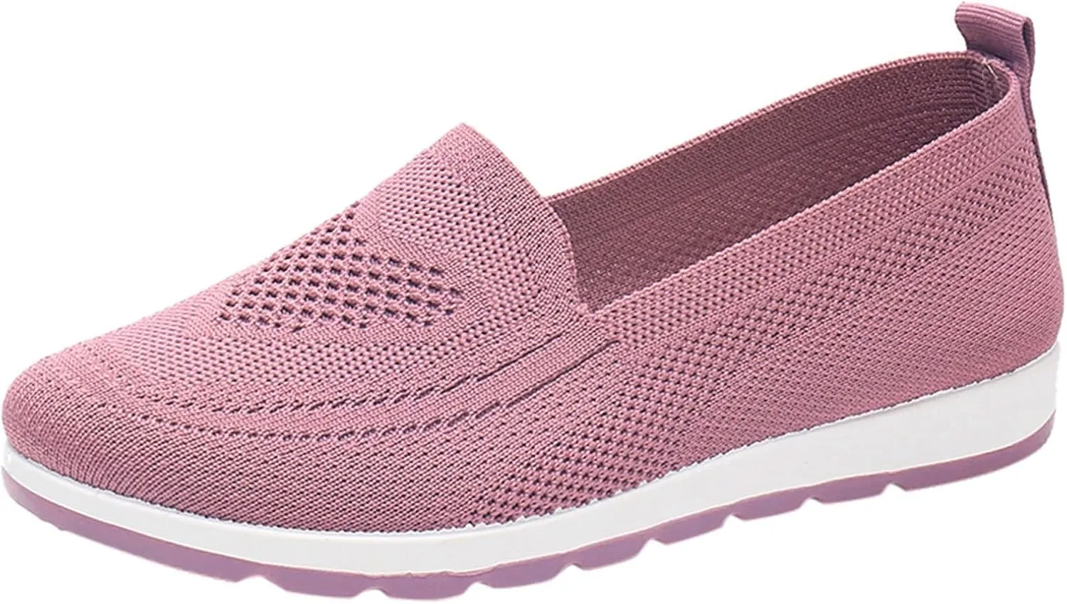 Women's Woven Walking Shoes Fashion Sneakers for Ladies 2025 Casual Mesh Summer Slip-On Breathable Shoe Closed Toe Flat Bottom Daily Casual Shoe