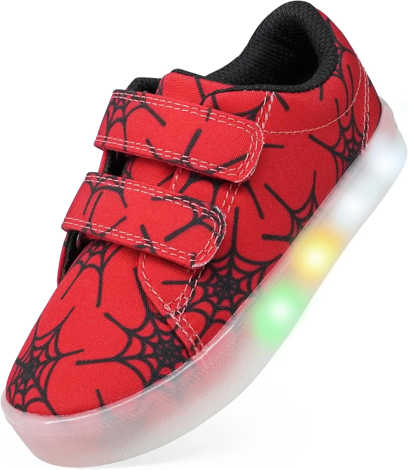 YESKIS Boys Girls Light Up Shoes Vivaki LED Canvas Cartoon Casual Sneakers for Toddler Little Kid Size 5-12