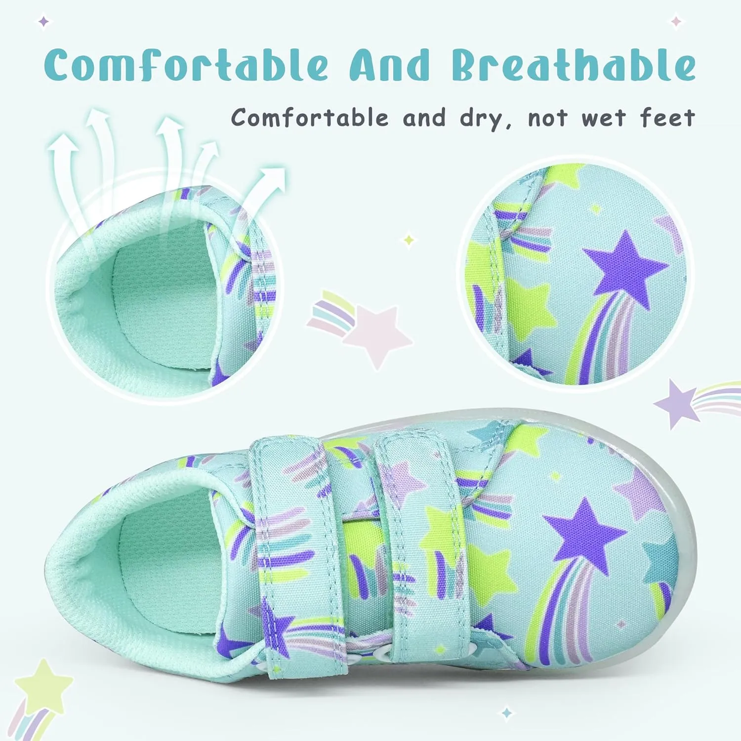 YESKIS Boys Girls Light Up Shoes Vivaki LED Canvas Cartoon Casual Sneakers for Toddler Little Kid Size 5-12