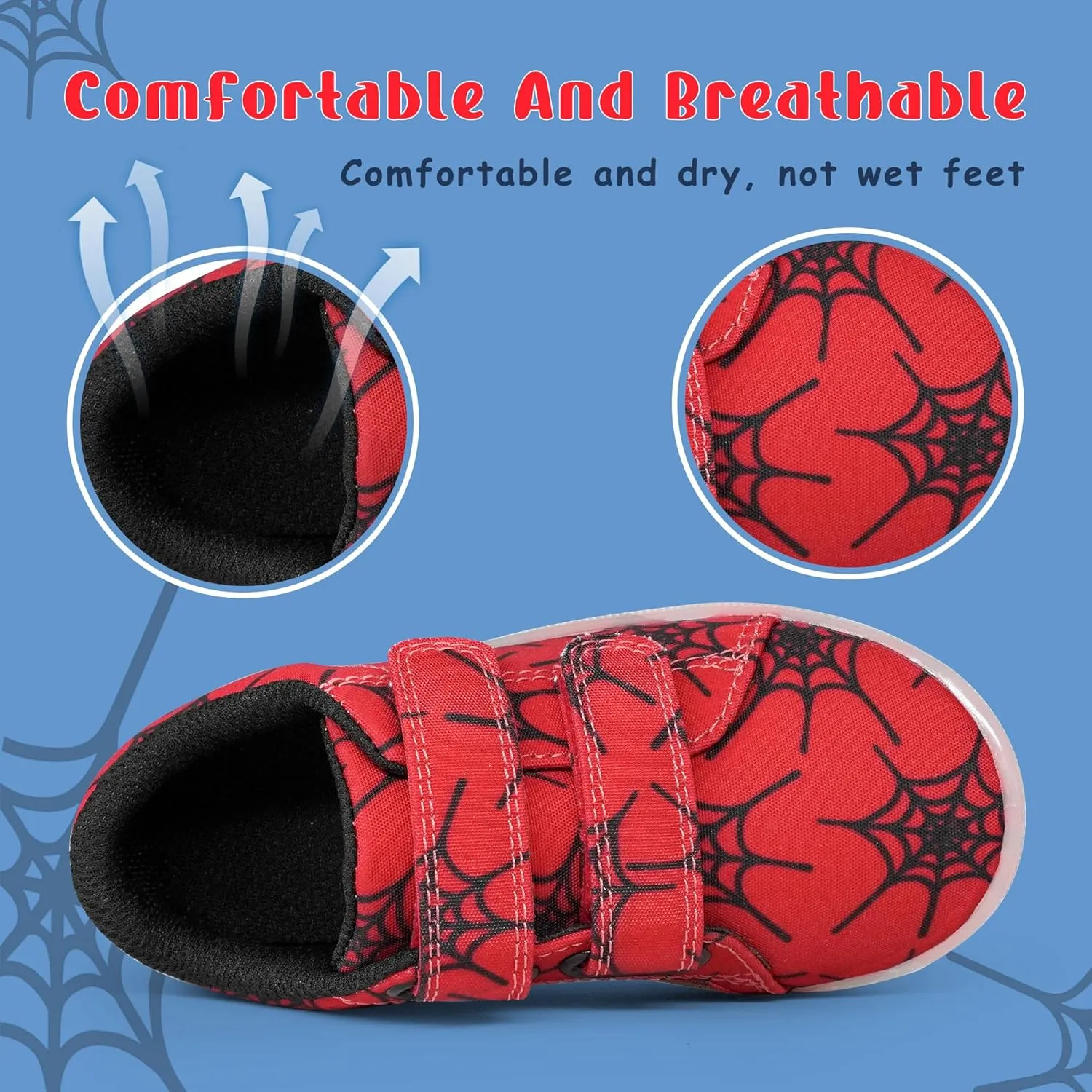YESKIS Boys Girls Light Up Shoes Vivaki LED Canvas Cartoon Casual Sneakers for Toddler Little Kid Size 5-12