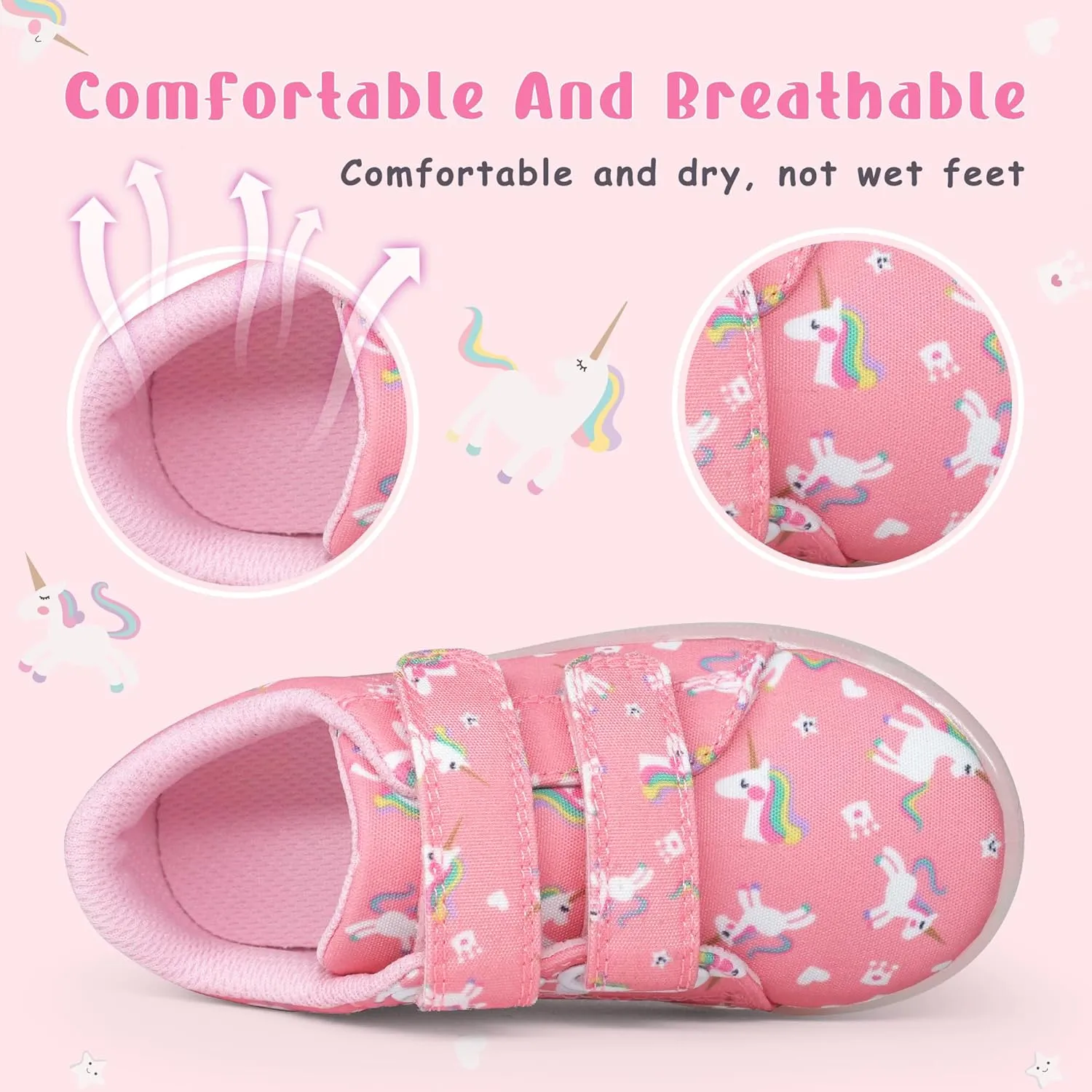YESKIS Boys Girls Light Up Shoes Vivaki LED Canvas Cartoon Casual Sneakers for Toddler Little Kid Size 5-12