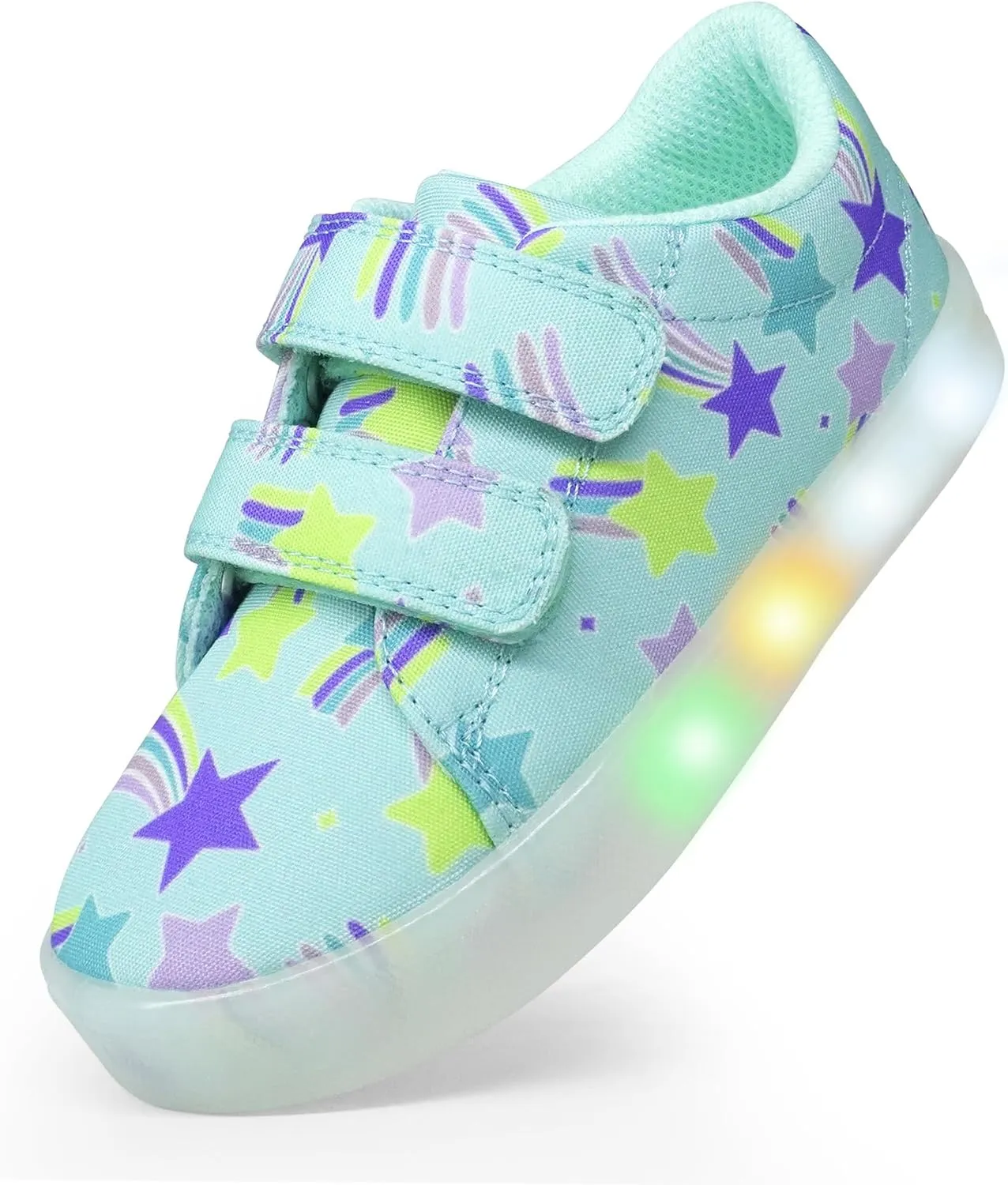 YESKIS Boys Girls Light Up Shoes Vivaki LED Canvas Cartoon Casual Sneakers for Toddler Little Kid Size 5-12