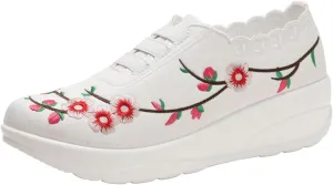 ZSpzx Embroidered Casual Shoes Walking Sneakers Adjustable Strap Arch Support Orthopedic Running Platform Shoe Jogging Tennis Breathable Comfy Lightweight No Slip Daily Wear Footwear